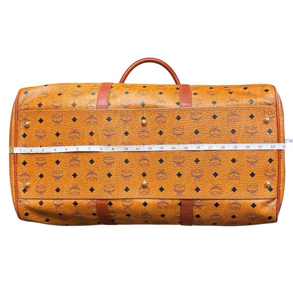 Authentic MCM Visetos brown 2Way Boston Duffel Tavel bag Made In Germany 22” BIG - Picture 8 of 16